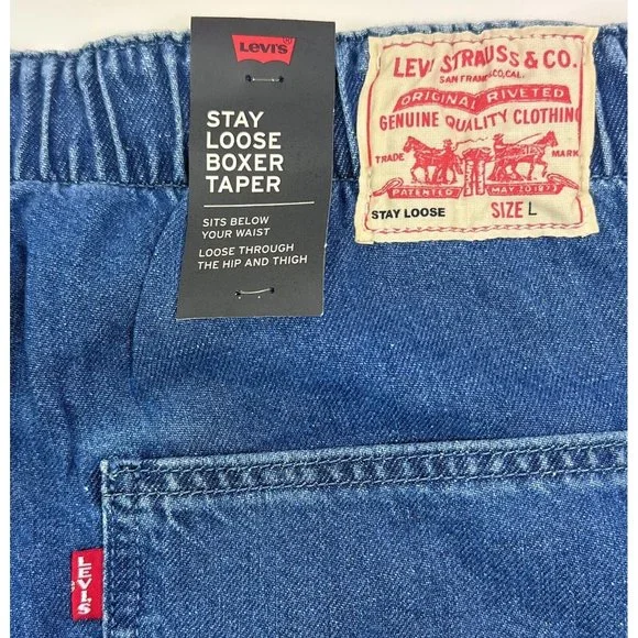 Levi's Premium Stay Loose Boxer Taper Denim Hemp Mens Medium Jeans Chill Tech - Picture 12 of 12